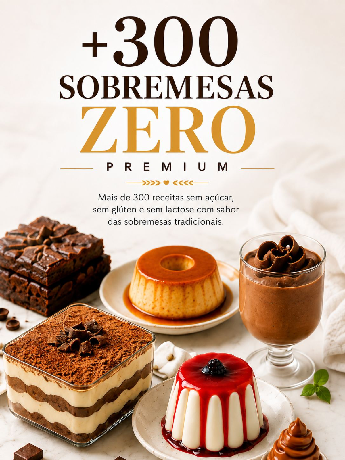 Capa do ebook +300 Sobremesas Zero Premium